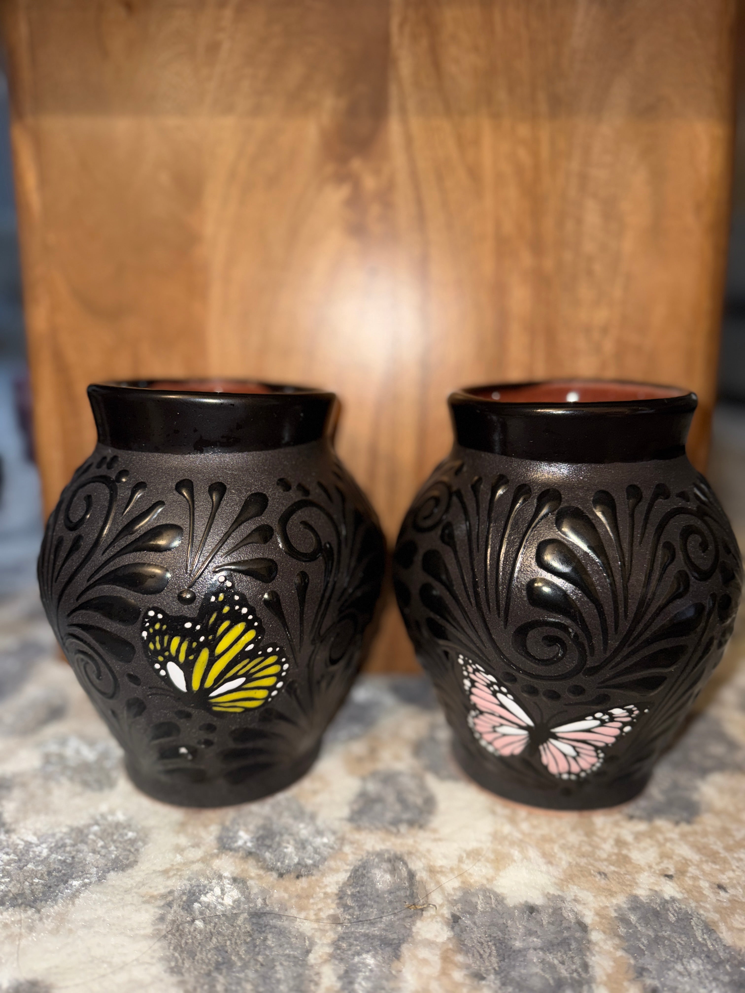 Talavera Flower Vase w/ Butterfly Design