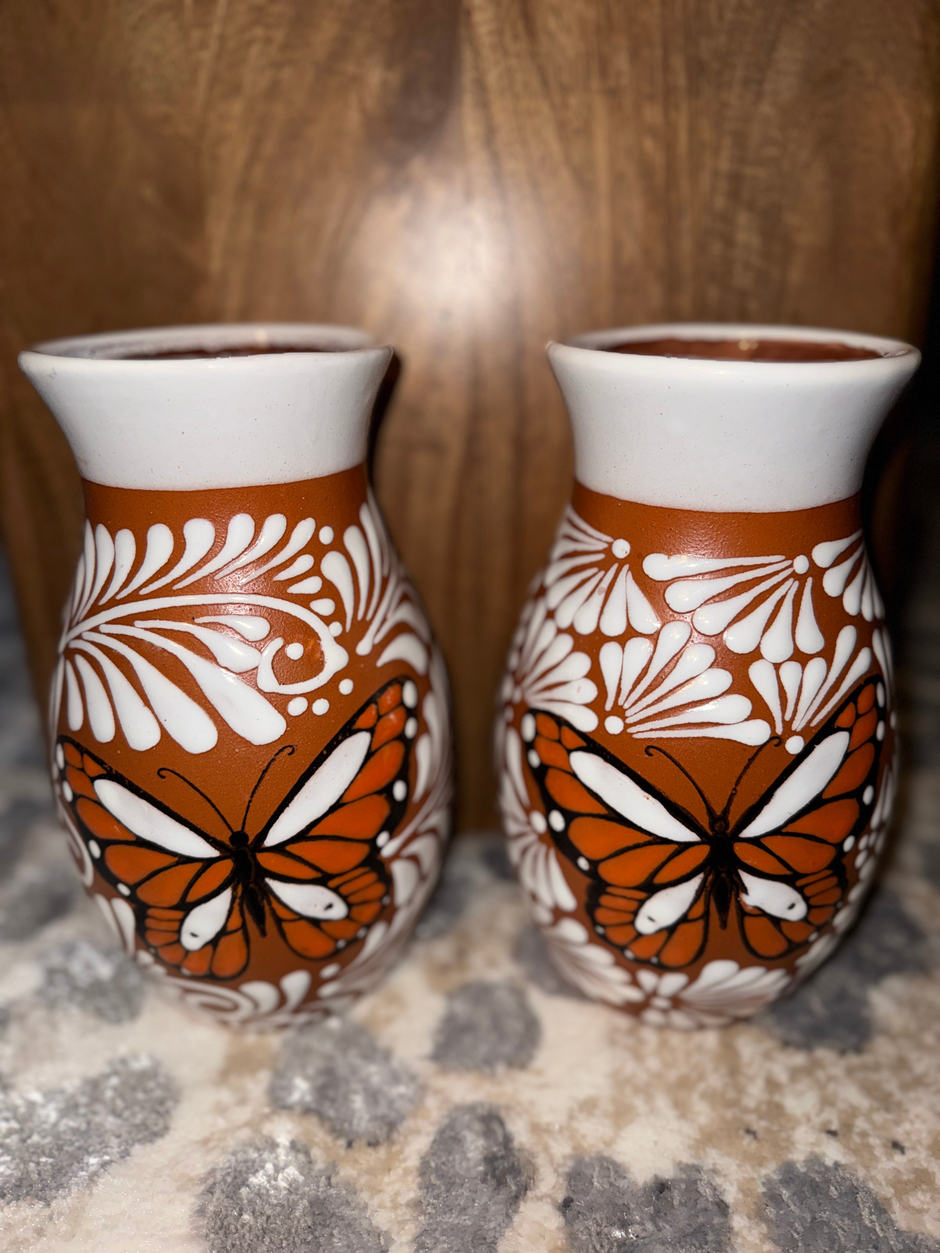 Talavera Flower Vase w/ Butterfly Design