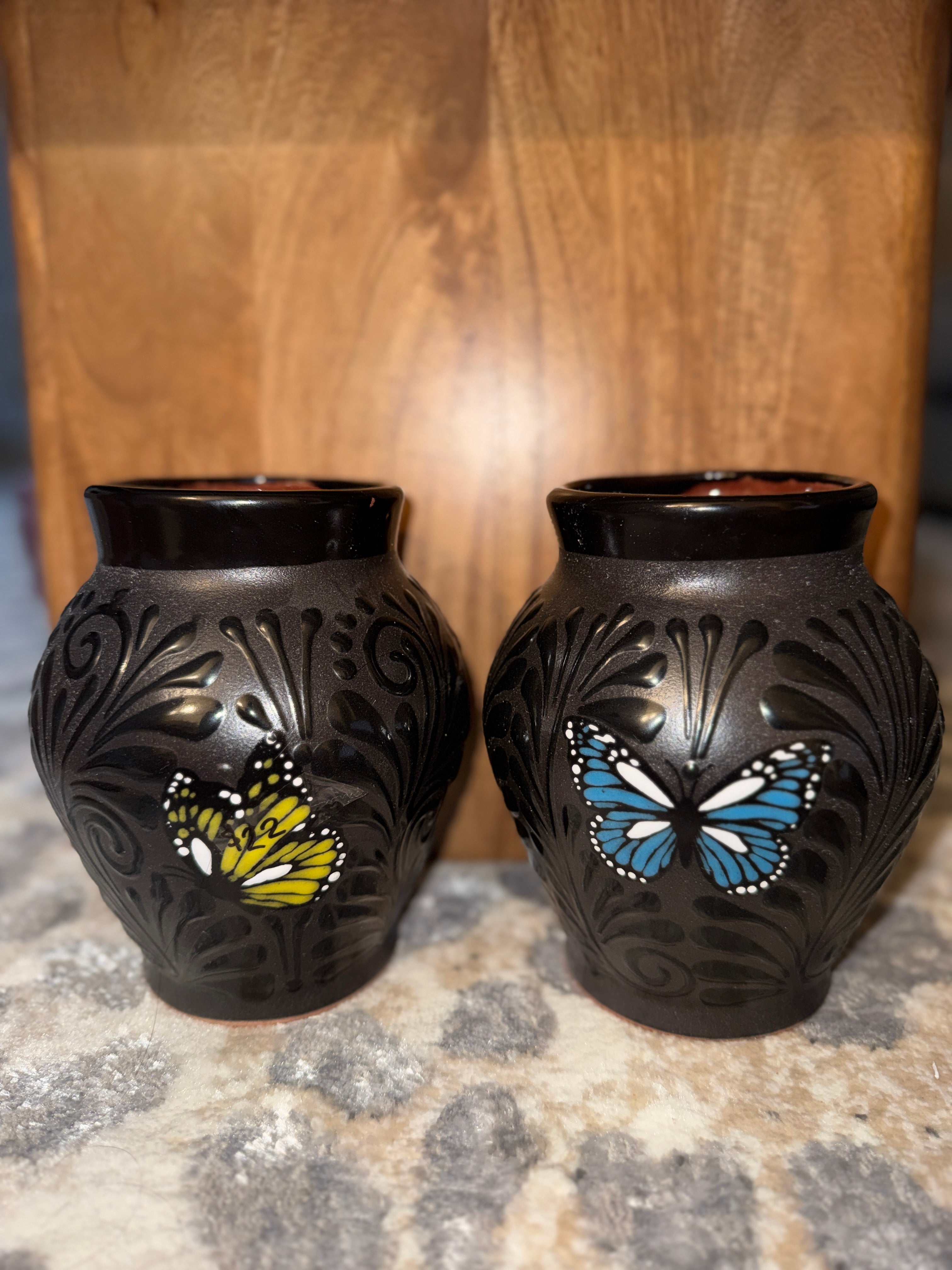 Talavera Flower Vase w/ Butterfly Design